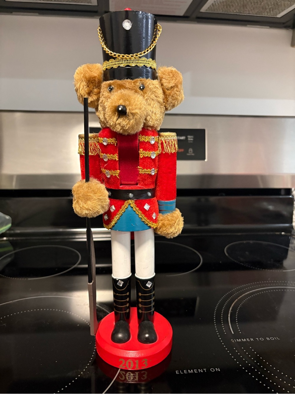 Red Velvet Toy Soldier Nutcracker with Gold Trim